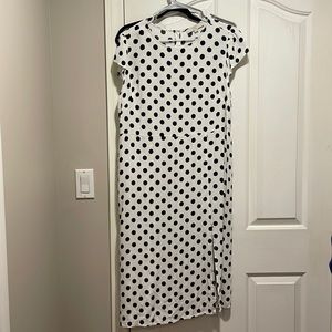 SIZE 16 LOFT PLUS POLKA DOT BLACK AND WHITE DRESS CUTE FOR GRADUATION